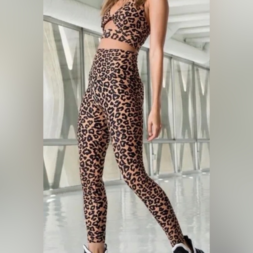 Beach Riot Brown and Black Leopard Print Leggings